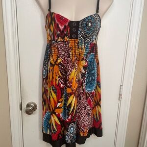 Multicolor Printed Summer Sundress with Spaghetti Straps